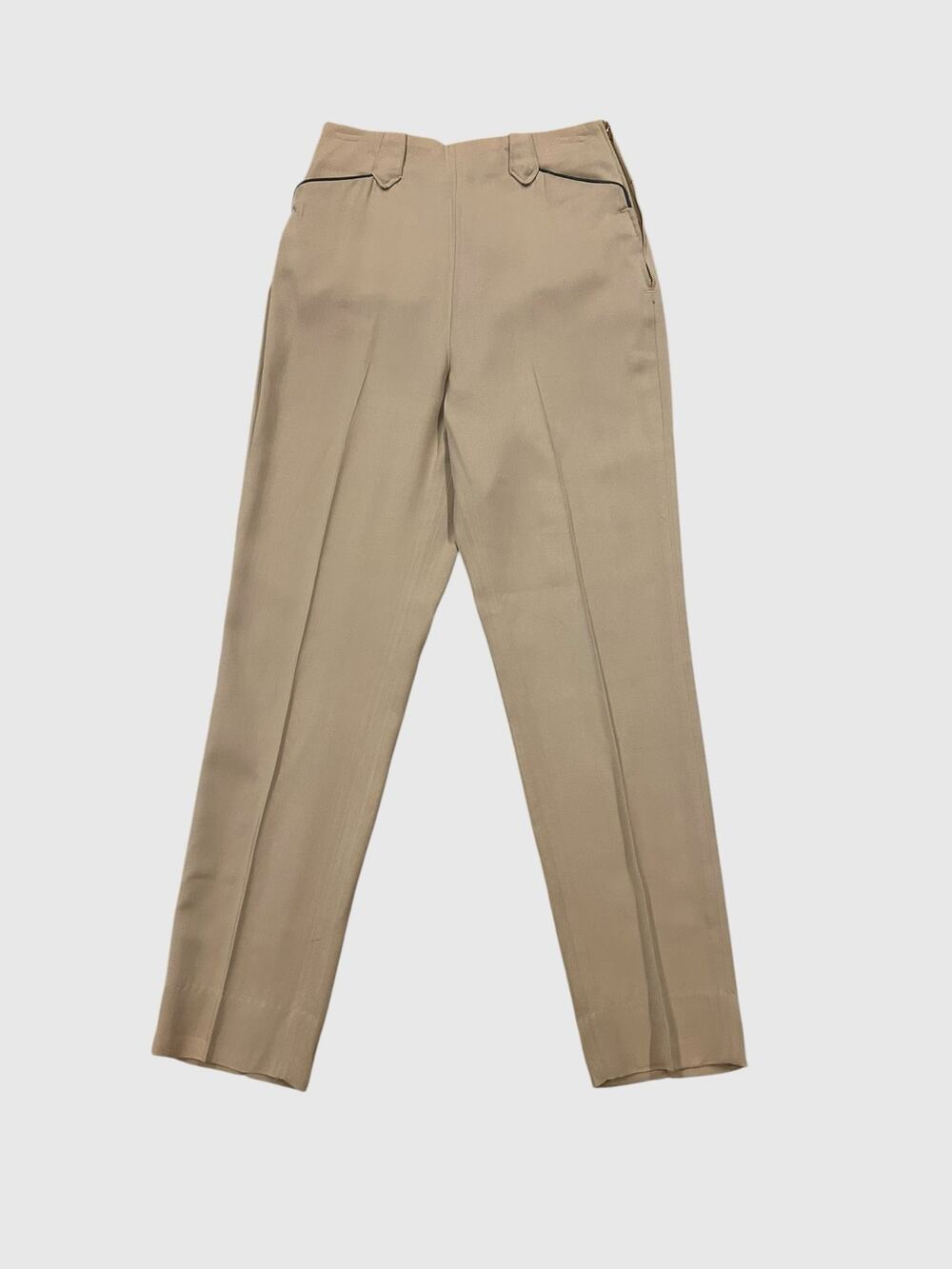 Vintage 1950s H Bar C Ranchwear Western Pants Side Zip Tan 27x30 Gabardine -
